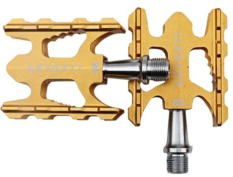 Fahrradpedale Klapprad-Pedal-Lager-Aluminium-Legierung ohne Rutsch MTB Rennrad BMX Universal Fahrradpedal(Gold)