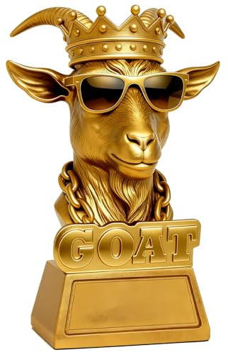 YUJUE Goat Trophy – 6.4 Funny Greatest of All Time Trophy, G.O.A.T Greatest of All Time Trophyfor Fantasy Football Champion, Office MVP, Employee Recognition, Boss & Coworker,Winner & Gag Gifts