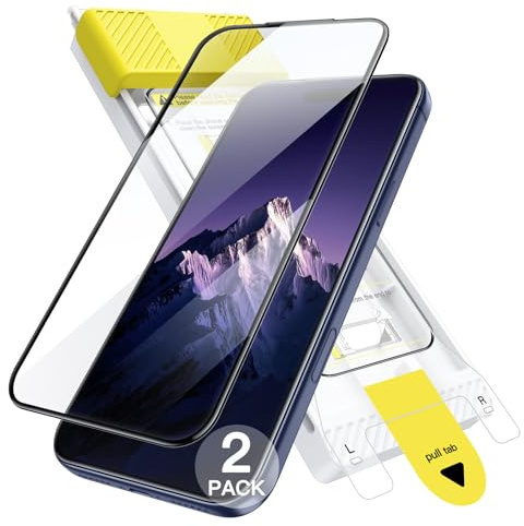 JETech Oändlighet Skärmskydd för iPhone 17 Pro, 9H+ 3D Fullständig Täckning Härdat Glas, Anti Fingeravtryck, Automatisk Justering Installation, Fodral-Vänligt, 2-Pack