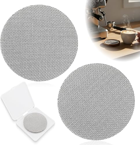 Puck Screen 54 mm Tamis Espresso Inox 316 150 microns Filtre Café Expresso Porte-filtre Machine Expresso Accessoire Barista pour Sage Breville 2 pièces 1 mm & 1,7 mm avec boîte rangement