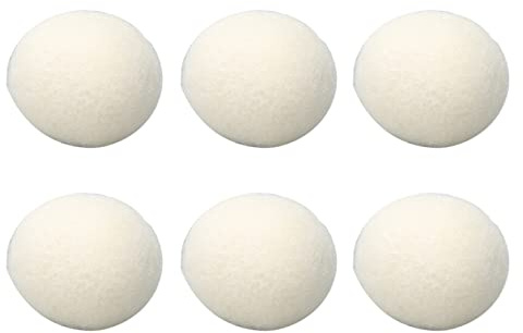 aqxreight 6 Palline per Asciugatura in Lana per Bucato, 100% Lana Premium, Palline per Asciugatrice Riutilizzabili, Ipoallergeniche, Riducono il Tempo di Asciugatura e l'elettricità Statica, 5 Cm