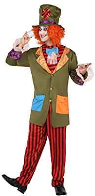 Atosa | Disfraz Sombrerero Loco Hombre Adulto | Incluye Sombrero, Cuello de Camisa con Pajarita, Chaleco y Pantalón | Alicia en el País de las Maravillas | Divertido y Original | Carnaval | M-L