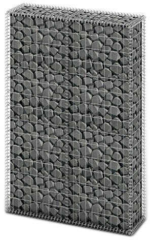 Tidyard Stahl Steingabione Gabione Steinkorb mit Deckeln Garten Gabionenk?rbe Metallkorb aus Verzinkt Stahl 150 x 100 x 30 cm Maschenweite ca. 10 x 5 cm; 30 x 20 cm