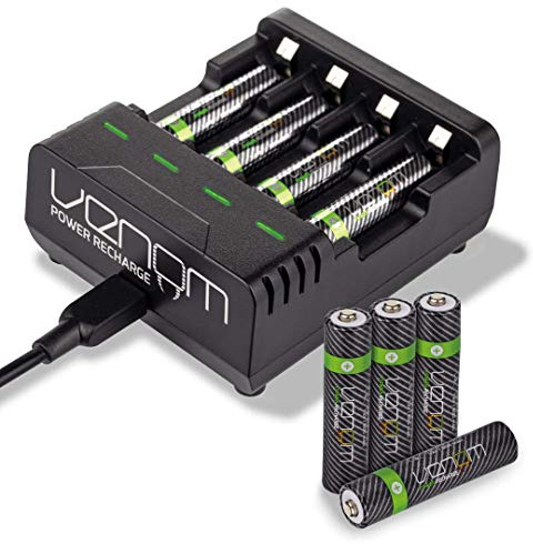 Venom Station de chargement de batterie rechargeable + 8 piles AAA 800 mAh