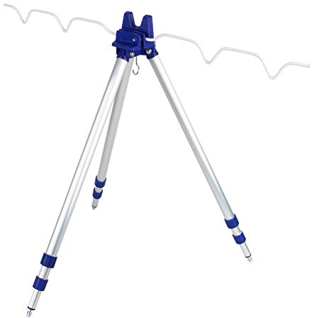 Stavställ med stativ, spöhållare av aluminium, feeder, treben, teleskop, stödstativ, fiskespö, fiskestativ, bärbar för matarfiske utomhus, 55–120 cm