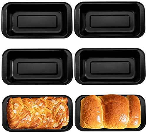 Coloch 6 Stück Antihaft-Kastenform, große Brotbackform, Karbonstahl, Toast-Backformen für Brownies, kastenform brot, Heimküche, Dessertladen, Handdesign, Schwarz, 25 x13 x6 cm