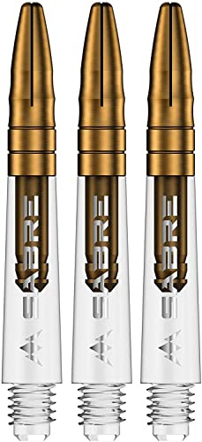 Mission Darts Säbelschäfte | Langlebige, klare Polycarbonat-Schäfte mit farbiger Aluminium-Oberseite | mehrere Packungsgrößen | 6 Farben | kurz