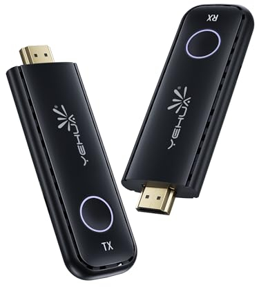 HDMI senza fili Trasmettitore e Ricevitore 165FT/50M, YEHUA 5G/2.4GHz Extender HDMI Wireless per Streaming Video/Audio da Laptop, Fotocamera, Blu-ray, PS5 a HDTV/Proiettore per Ufficio Scuola Chiesa