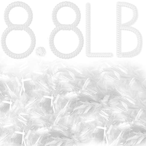 Additif en fibre de verre pour béton, ciment, mortier, anti-infiltration, fibres de verre pour construction de jardin, mur anti-fissures, mélange de béton blanc, 19 mm (lot de 4, 4 kg)