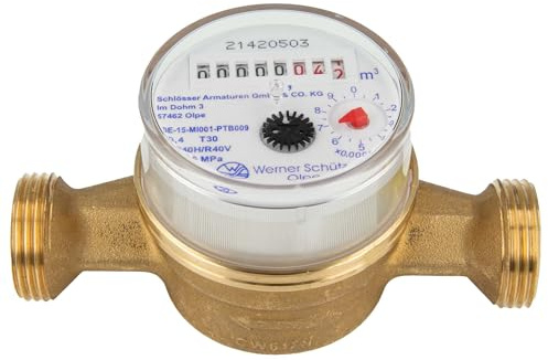 JS ETW - Contador de inyección (agua fría) hasta 30 grados – Longitud 130 mm, 1 pulgada AG – Q3 = 4,0 / R40
