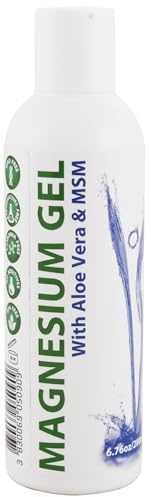 Magnesiumgel mit Aloe Vera und MSM | 6,76 oz - 200 ml Gel | Reines Magnesiumchlorid | Bio Aloe Vera | Heiltropfen®