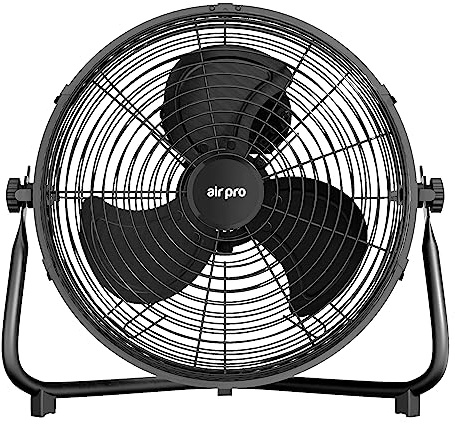 Air Pro 14 Floor Fan - Powerful Air Cooling Fan High Velocity Circulating Fan with 3 Speed Setting & Adjustable Tilt Indoor Home, Office, Gym Fan Portable Electric Fan Metal Fan With 1.6m Long Cable