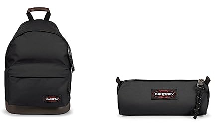 EASTPAK Wyoming Rucksack, 40 cm, 24 L, Schwarz (Black) & Benchmark Single Federmäppchen, 21 cm, Schwarz (Black)