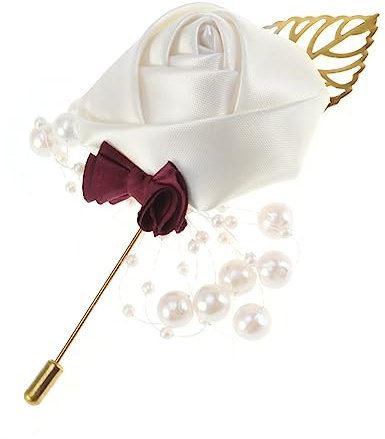 Abaodam 2stücke Blumenbrosche Perlen-ansteckblume Brautkleidnadel Dekoration Für Brautbankett Ansteckblume Naturweiß