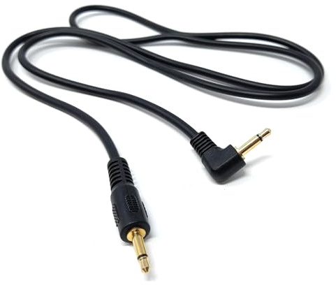DRUT 1 m 3,5 mm Mono vers Prise Jack Mono 3,5 mm Audio à Angle Droit 1/8 câble AUX Cordon 3,3 Pieds Noir Or