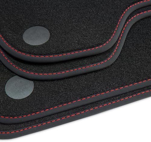 tuning-art B71 Fußmatten Exclusive passend für Mercedes C-Klasse W205 / S205 2014-2021, Naht:Rot