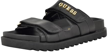 GUESS Damen Fabulon Flache Sandale, Schwarz 001, 39.5 EU