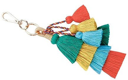 GLSTOY Baumwoll-faden Quasten Schlüsselanhänger in Grün Handgemachter Boho Taschenanhänger Mit Langlebigem Material Stilvolle Fransen Als Dekoratives Accessoire Für Handtaschen Und Gesche