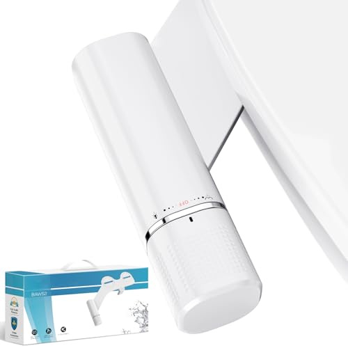 Bidet Attachment, Posterior&Feminine Wash-(Retractable Dual Nozzles), Ultra-Slim Non-Electric Bidet Attachment for Toilet Seat, Adjustable Fresh Cold Water Pressure, Stainless Steel Inlet (White)