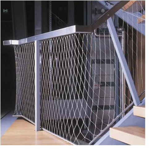 ZHZHXR Flexibles Kabelbalustradennetz, Sturzsicheres Edelstahl-Sicherheitsnetz, Maschenloch 8cm DIY Dekorativ Gartennetz, Verstellbar(2mm,2x5m/6.56x16.4ft)