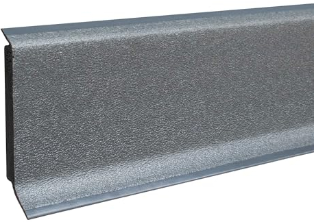 PROVISTON - Battiscopa in plastica, 12,8 x 60 x 2500 mm, in schiuma rigida basalto, per incollare, clip, viti e chiodi, per labbro morbido colorato, 25 metri, 10 pezzi