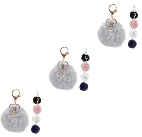 SOIMISS 15stücke Flauschige Schlüsselanhänger Aus Kunstfell Schlüsselanhänger Für Taschen Rucksäcke Und Handtaschen Mit Pompom- Und Stilvolle Accessoires Für Frauen