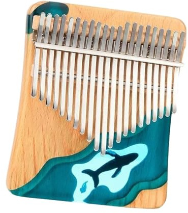Kalimba-Daumenklavier 21 Tasten Epoxidharz Kalimbas Buchenholz Material Kalimbas Musikinstrumente Zubehör Set Finger Daumen Klavier