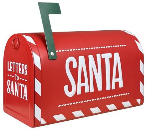 IlGruppone Cassetta delle Lettere di Babbo Natale in Metallo Decorazione Natalizia Idea Regalo Letterina Santa Claus Gadget Natale Cassette della Posta Ornamento Natalizio Polo Nord North Pole