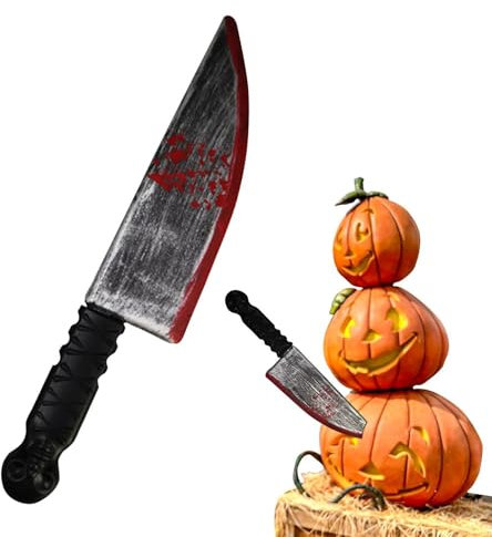 Faux Jouet De Coupe – Accessoires D'Halloween Couteau Tranchant Sanglant Couteau À Fruits Moulé Par Soufflage Jouet En Plastique Simulation Couteau De Sang Trick Dance Performance Trick Knife, Hallowe
