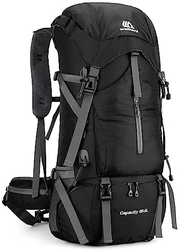 Aomiun 70L Wanderrucksack Wasserabweisender Kletter-Camping-Rucksack Reise-Tagesrucksack mit Regenschutz