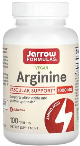 Jarrow Formulas - Arginin 1000 mg | Unterstützung für Blutfluss und Muskelfunktion - 100 Tabletten