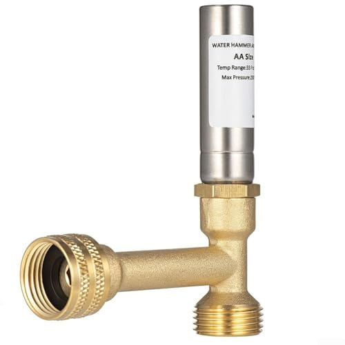 Honseadek 3/4 Inch Stainless Steel Washing Machine Water Hammer Arrestor Reduces Noise, Stops Noisy Banging Pipes Pipe Damage(1PCS)