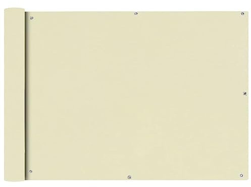 LLEZKBR Balkonsichtschutz Oxford Stoff 75x600cm creme