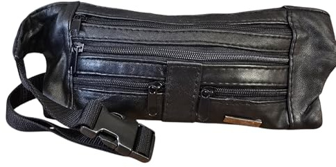Uni Diskrete schlanke Gürteltasche aus echtem Leder, Geldgürtel, Reise-Gürteltasche, Schwarz , Einheitsgröße, Gürteltasche aus Leder