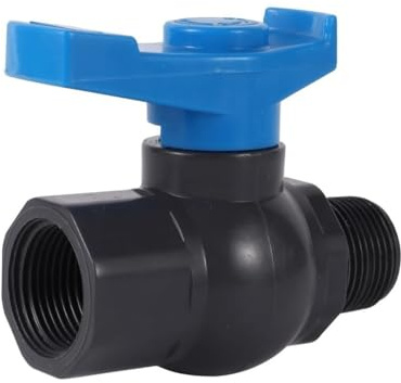 PVC-Kugelhahn 3/4 Zoll und 1 Zoll mit Innengewinde auf Außengewinde, Wasserversorgungsschalter für Aquarien (3I4 weiblich x male-01)