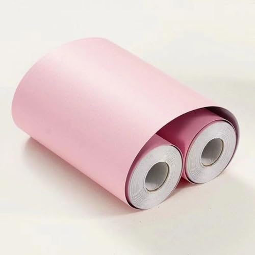 VisitRyl Pink self Adhesive Wallpaper Border wall Tiles Decorative, Peel and Stick wall Border Bathroom Stickers Pink Matte 15cm X 1000cm