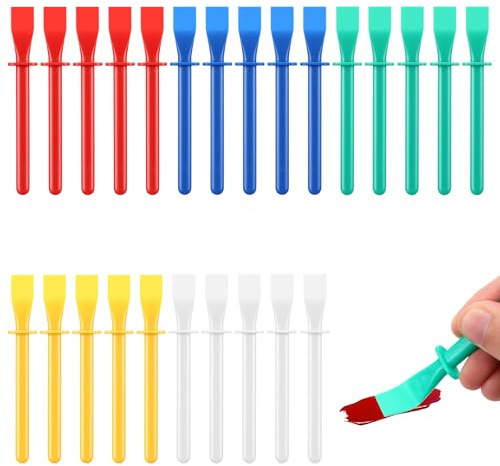 Andibro 25Pcs Colored Plastic Smear Spreaders, Glue Spreaders Smear Sticks