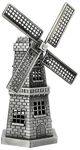 CHICIRIS Ornement du Moulin à Vent Vintage Holland Ornement en Fer Massif en Fer de Bureau pour Amis Romantiques Gris