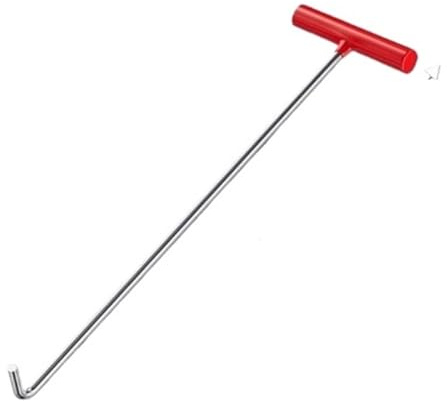 J Shape Manhole Hook Tool, Stainless Steel, Heavy Duty Single Hook, 8mm/10mm, for Covers, Storm Drains, Septic Tank Lids(B,50 * 10 * 1cm)