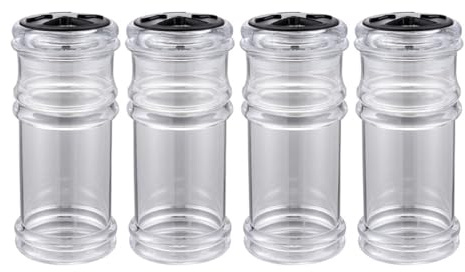ZUNOXAZ Set 4 Pezzi Saliera e Pepiera in Plastica per Uso Domestico Bottiglie per Condimenti Multifunzionali Resistenti Design Nero Grande per Cucina e Conservazione Spezie
