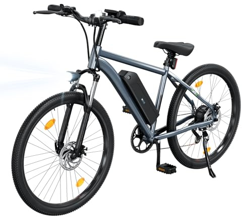 Finbike E Bike 26 Zoll, Elektrofahrrad mit 36V 10.4Ah Tauschbarer Akku, 60KM Reichweite, Schnelllade-Funktion, 7-Gang-Schaltung & Doppelscheibenbremse, E-Mountainbike für Stadt, Gelände, Urlaubsreisen