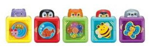 VTech-Baby Mis Primeros Bloques de Actividades, Juguete encajable para bebés +6 Meses, Cubos apilables interactivos, Despierta los sentidos, Versión ESP