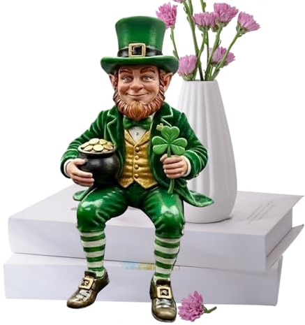 Figurines en résine de la Saint-Patrick - Vert fée - Décoration de jardin - Figurines amusantes pour mariages, ferme, chambre à coucher, salle de bain, maison, hiver, bureaux, vacances, fête