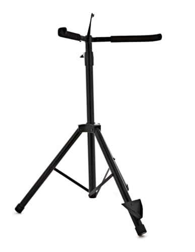 gear4music Supporto deluxe per Contrabbasso con supporto per l'arco