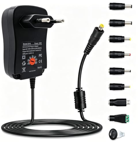 30W Adaptateur Secteur Universel AC à DC 3V 4.5V 5V 6V 7.5V 9V 12V 3A AC/DC