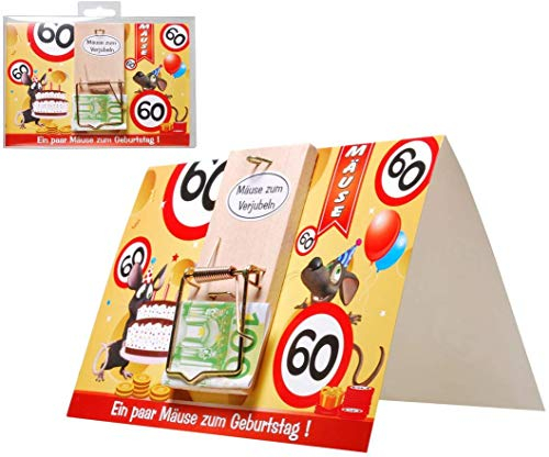 Udo Schmidt GmbH & Co Deko Mausefalle auf Karte 60 Zum 60. Geburtstag