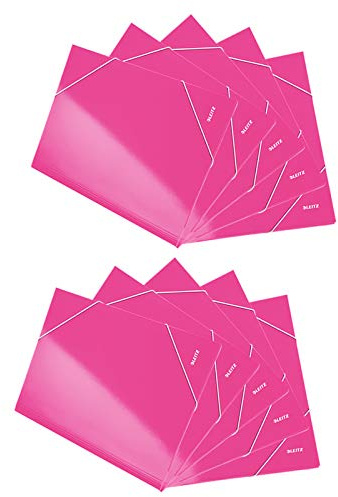 Leitz Eckspannermappe WOW, A4, Füllhöhe 250 Blatt, Karton 5er / 10er (pink metallic | 10er)