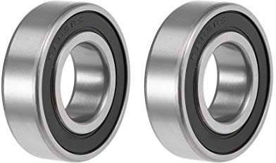 sourcing map 2Stk Rillenkugellager 6205-2RS Z2 Doppelt versiegelt Kohlenstoffstahl 25mm x 52mm x 15mm