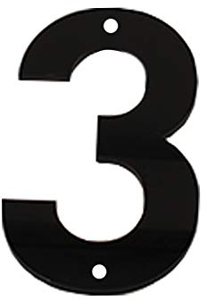 Numero Civico 6 Pollici (15cm) Numeri Civici in Plastica, Spesso Autoadesivi e Viti Numero Indirizzo di Casa,Numero Della Casella di Posta, Nero (3)