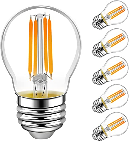 emotionlite E27 LED Vintage Lampe,LED Filament Glühlampen,4.5W (50W Equivalent),Warmweiß,2700K,E27,Golfball P45/G45,6 Stück